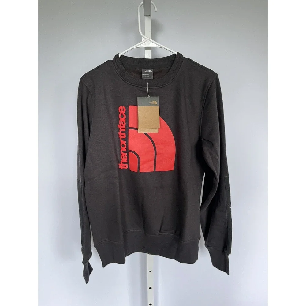 The North Face Coordinates Crewneck Sweatshirt Black Red‎ Size Small NEW